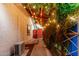 Charming walkway with overhead trellis featuring string lights and lush greenery, creating an inviting outdoor space at 368 E Campbell Rd, Chandler, AZ 85225