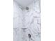 Detail of the shower with marble-style tile, rainfall shower head and shelf at 2305 E Southern Ave, Phoenix, AZ 85040