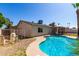 Backyard with pool and mature landscaping at 3828 W Crocus Dr, Phoenix, AZ 85053