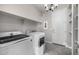 Well-lit laundry room with modern appliances, functional shelving, and neutral color palette at 5752 N 109Th Ave, Phoenix, AZ 85037
