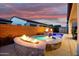 Gorgeous outdoor spa with captivating fire features at 644 E Las Puertas Ln, Queen Creek, AZ 85140