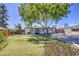 Single-story home featuring a green lawn, mature tree, and a driveway with a basketball hoop at 6728 N 24Th Dr, Phoenix, AZ 85015