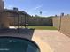 Backyard features artificial turf, pool and covered patio at 2130 W Devonshire St, Mesa, AZ 85201