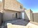 Private patio with a sliding glass door and extra storage space in the back of the property at 600 S Dobson Rd # 148, Mesa, AZ 85202