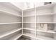 Walk-in pantry with custom shelving provides ample storage for groceries and household items at 9747 S 182Nd Dr, Goodyear, AZ 85338
