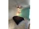Bedroom featuring light tile flooring, a modern ceiling fan, and two-tone wall paint at 11035 N 37Th St, Phoenix, AZ 85028