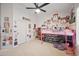 bedroom features a loft bed, carpet, and playful decor at 1748 E Cortez Dr, Gilbert, AZ 85234