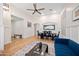 Open floor plan with living, dining room and view of kitchen at 1748 E Cortez Dr, Gilbert, AZ 85234