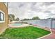 Lush backyard with a pool, well-maintained grass, and privacy fencing at 3121 W Greenway Rd, Phoenix, AZ 85053