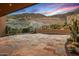 Large paver patio area with native desert plants and mountain views at 43105 N 102Nd St, Scottsdale, AZ 85262