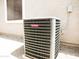 New Goodman AC unit is placed outside, close to the house with window for energy efficiency at 1024 W Ayrshire Trl, San Tan Valley, AZ 85143