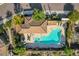 Stunning aerial view of backyard oasis featuring a freeform pool and outdoor seating area at 12946 N Northstar Dr, Fountain Hills, AZ 85268