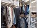 Organized walk-in closet with clothing racks, shelves, and storage containers at 12946 N Northstar Dr, Fountain Hills, AZ 85268