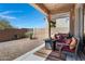 Covered patio features modern fire pit and patio furniture for relaxing outdoor living at 12946 N Northstar Dr, Fountain Hills, AZ 85268