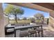 Inviting patio area with outdoor seating and a scenic golf course view at 15240 N Clubgate Dr # 137, Scottsdale, AZ 85254