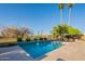 Inviting pool area with lush landscaping, towering palm trees, and relaxing lounge chairs at 20 W Canterbury Ln, Phoenix, AZ 85023
