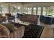 Bright living room featuring comfortable seating, large windows, and a view of the green golf course at 5102 N 31St Pl # 436, Phoenix, AZ 85016