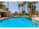 Refreshing community pool surrounded by tall palm trees, offering a resort-like atmosphere at 5102 N 31St Pl # 436, Phoenix, AZ 85016