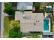 An aerial view of a well-maintained home with a private backyard pool, air conditioning units, and mature landscaping at 712 W Vernon Ave, Phoenix, AZ 85007