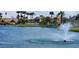 Pond view with a swan and water fountain at 14748 W Willow Ln, Surprise, AZ 85374