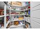 A well-organized walk-in pantry with custom shelving maximizes storage for groceries and household essentials at 22849 E Marsh Rd, Queen Creek, AZ 85142