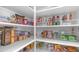 Well-organized pantry with shelving and clear storage bins for easy access at 1104 E Tekoa Ave, Gilbert, AZ 85298