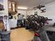 Well-organized garage with bike racks, tool storage, and space for parking a car at 12950 W Cassia Trl, Peoria, AZ 85383