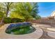 Backyard pool with decorative tile and artistic design at 1550 S Chaparral Blvd, Gilbert, AZ 85296