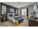 Luxurious main bedroom featuring a plush bed, elegant decor, and a chandelier, creating a serene and stylish retreat at 18970 W Desert Hills Dr, Surprise, AZ 85388