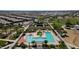 Aerial view of the community pool, park, and seating areas within the neighborhood at 22601 E Via Las Brisas --, Queen Creek, AZ 85142
