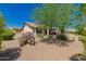 Landscaped backyard featuring mature trees, desert plants, and gravel landscaping at 26270 W Horsham Ct, Buckeye, AZ 85396