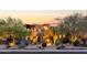 Stunning exterior view of a southwest-style home showcasing lush desert landscaping and architectural details at 29308 N 108Th N Pl, Scottsdale, AZ 85262