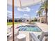 Inviting backyard with a spa, pool, covered outdoor seating, and lush landscaping perfect for relaxation and entertaining at 5220 N Casa Blanca Dr, Paradise Valley, AZ 85253
