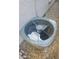 Exterior shot of the home's gray air conditioning unit on a bed of rocks by the wall at 5734 W Gwen St, Laveen, AZ 85339