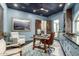 Charming office featuring a custom desk, built-in storage, stylish decor, and dark wood floors at 36075 N Summit Dr, Cave Creek, AZ 85331