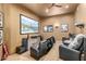 Cozy home theater with tiered seating, a large screen, and comfortable leather recliner chairs at 36075 N Summit Dr, Cave Creek, AZ 85331