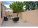 Outdoor seating area with stylish furniture, offering a comfortable space for relaxation and socializing at 5756 N 78Th Pl, Scottsdale, AZ 85250