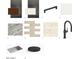 Compilation of interior design materials, including wood finishes, cabinet hardware, and backsplash tile selections at 14207 E Highland Ave, Fountain Hills, AZ 85268