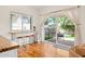 Cozy dining area featuring breakfast bar, and view of a sliding glass door to the outdoors at 155 W Knox Rd, Tempe, AZ 85284
