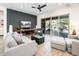Bright living room with sliding doors leading to an outdoor patio, showcasing comfortable seating and modern decor at 17054 W Saguaro Park Ln, Surprise, AZ 85387
