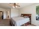 Inviting bedroom with a ceiling fan, and carpeted floors at 345 N Scott Dr, Chandler, AZ 85225