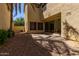 Private back patio area with pavers and desert landscaping, ideal for outdoor relaxation and entertaining at 3530 S Bandit Rd, Gilbert, AZ 85297