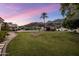 Expansive backyard featuring lush green grass, desert landscaping and mountain views at 11809 S Montezuma Ct, Phoenix, AZ 85044