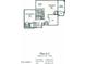 A detailed floor plan showing the layout of the property's rooms, including bedroom, kitchen, den, and patio at 16013 S Desert Foothills Pkwy # 2056, Phoenix, AZ 85048