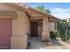 Close-up of front entrance with security door and desert landscaping at 2467 E Winchester Pl, Chandler, AZ 85286
