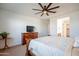 Main bedroom featuring carpet, ceiling fan, and a dresser for storing belongings at 4084 E Caitlin Dr, San Tan Valley, AZ 85140