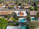 Aerial view of a residential property with a pool, backyard, and lush landscaping at 6126 E Paradise Ln, Scottsdale, AZ 85254