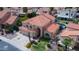 Aerial view of home, showcasing well-manicured landscaping and a private pool at 7015 W Behrend Dr, Glendale, AZ 85308