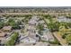 Aerial view of a residential neighborhood showing many homes with swimming pools and lush, mature landscaping at 1379 S Claiborne Ave, Gilbert, AZ 85296