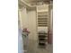 Walk-in closet with custom shelving, closet rod, and a folding step stool at 15438 N Lakeforest Dr, Sun City, AZ 85351